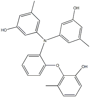 N,N-Bis(3-hydroxy-5-methylphenyl)-2-(2-hydroxy-6-methylphenoxy)benzenamine Struktur