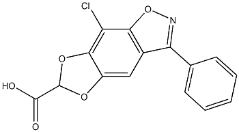 4-Chloro-7-phenyl-6-aza-5-oxa-5H-indeno[5,6-d]-1,3-dioxole-2-carboxylic acid Struktur