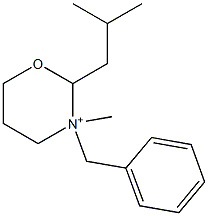 (2-Isobutyl-3-benzyl-3-methyltetrahydro-2H-1,3-oxazin)-3-ium Struktur