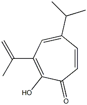 2-Hydroxy-3-(1-methylethenyl)-5-isopropyl-2,4,6-cycloheptatrien-1-one Struktur