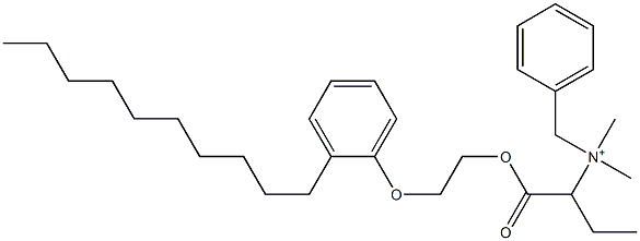 N,N-Dimethyl-N-benzyl-N-[1-[[2-(2-decylphenyloxy)ethyl]oxycarbonyl]propyl]aminium Struktur