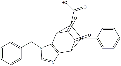 1-Benzyl-4,5,6,7-tetrahydro-5-phenyloxalyl-1H-imidazo[4,5-c]pyridine-6-carboxylic acid Struktur