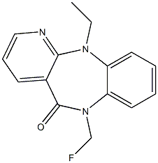 6,11-Dihydro-11-ethyl-6-fluoromethyl-5H-pyrido[2,3-b][1,5]benzodiazepin-5-one Struktur