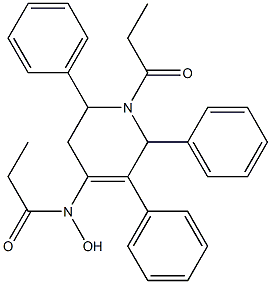 1,2,5,6-Tetrahydro-2,3,6-triphenyl-1-propionyl-4-[propionyl(hydroxy)amino]pyridine Struktur