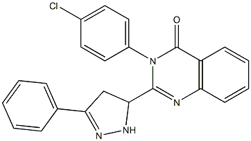 3-(4-Chlorophenyl)-2-[[3-(phenyl)-4,5-dihydro-1H-pyrazol]-5-yl]quinazolin-4(3H)-one Struktur