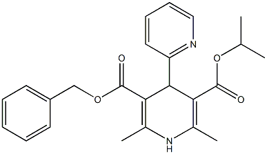 1,4-Dihydro-2,6-dimethyl-4-(2-pyridinyl)pyridine-3,5-dicarboxylic acid 3-benzyl 5-isopropyl ester Struktur