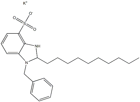 1-Benzyl-2-decyl-2,3-dihydro-1H-benzimidazole-4-sulfonic acid potassium salt Struktur