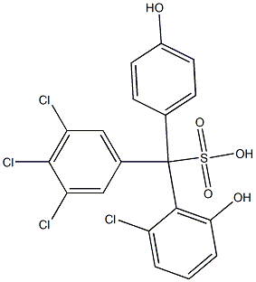 (2-Chloro-6-hydroxyphenyl)(3,4,5-trichlorophenyl)(4-hydroxyphenyl)methanesulfonic acid Struktur