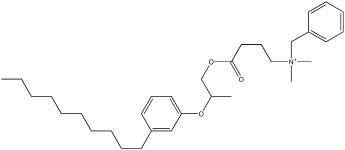 N,N-Dimethyl-N-benzyl-N-[3-[[2-(3-decylphenyloxy)propyl]oxycarbonyl]propyl]aminium Struktur