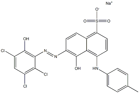 6-[(2,3,5-Trichloro-6-hydroxyphenyl)azo]-5-hydroxy-4-[(4-methylphenyl)amino]-1-naphthalenesulfonic acid sodium salt Struktur