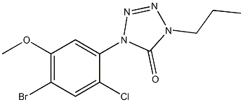 1-(2-Chloro-4-bromo-5-methoxyphenyl)-4-propyl-1H-tetrazol-5(4H)-one Struktur