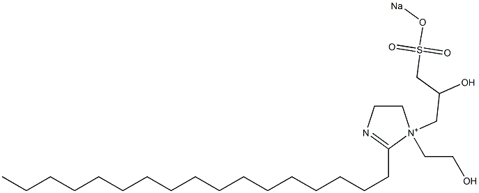 2-Heptadecyl-4,5-dihydro-1-(2-hydroxyethyl)-1-[2-hydroxy-3-[(sodiooxy)sulfonyl]propyl]-1H-imidazol-1-ium Struktur