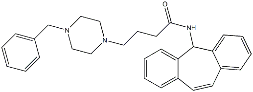 4-[4-Benzyl-1-piperazinyl]-N-(5H-dibenzo[a,d]cyclohepten-5-yl)butyramide Struktur