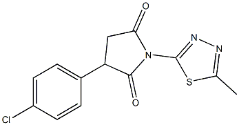 1-(5-Methyl-1,3,4-thiadiazol-2-yl)-3-(4-chlorophenyl)pyrrolidine-2,5-dione Struktur