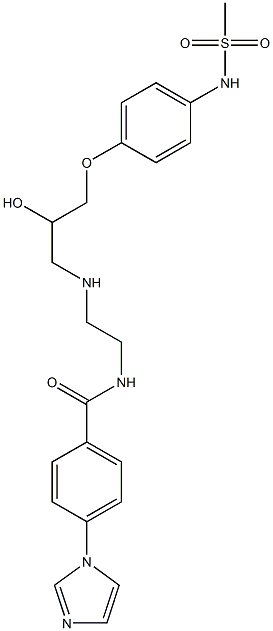 4-(1H-Imidazol-1-yl)-N-[2-[2-hydroxy-3-[4-(methylsulfonylamino)phenoxy]propylamino]ethyl]benzamide Struktur