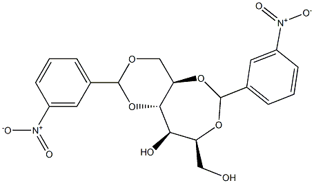 2-O,5-O:4-O,6-O-Bis(3-nitrobenzylidene)-D-glucitol Struktur