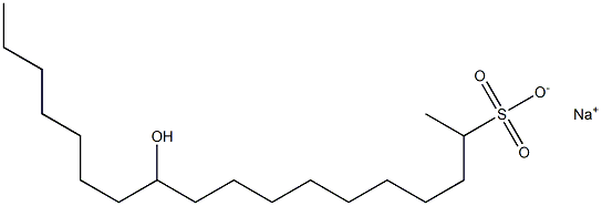 11-Hydroxyoctadecane-2-sulfonic acid sodium salt Struktur