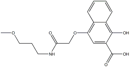 1-Hydroxy-4-[N-(3-methoxypropyl)carbamoylmethoxy]-2-naphthoic acid Struktur