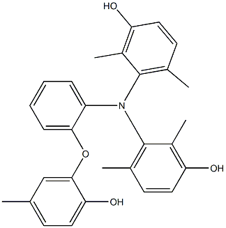 N,N-Bis(3-hydroxy-2,6-dimethylphenyl)-2-(2-hydroxy-5-methylphenoxy)benzenamine Struktur