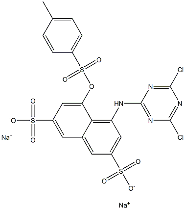 4-(4,6-Dichloro-1,3,5-triazin-2-ylamino)-5-tosyloxy-2,7-naphthalenedisulfonic acid disodium salt Struktur