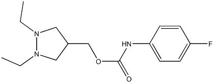 4-Fluorophenylcarbamic acid 1,2-diethylpyrazolidin-4-ylmethyl ester Struktur