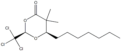 (2R,6R)-2-Trichloromethyl-6-heptyl-5,5-dimethyl-1,3-dioxan-4-one Struktur