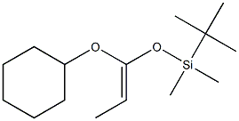 (E)-1-(tert-Butyldimethylsilyloxy)-1-cyclohexyloxy-1-propene Struktur