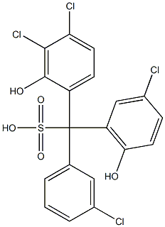 (3-Chlorophenyl)(3-chloro-6-hydroxyphenyl)(3,4-dichloro-2-hydroxyphenyl)methanesulfonic acid Struktur