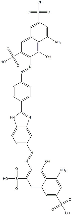 5-Amino-3-[[4-[5-[(8-amino-1-hydroxy-3,6-disulfonaphthalen-2-yl)azo]-1H-benzimidazol-2-yl]phenyl]azo]-4-hydroxy-2,7-naphthalenedisulfonic acid Struktur