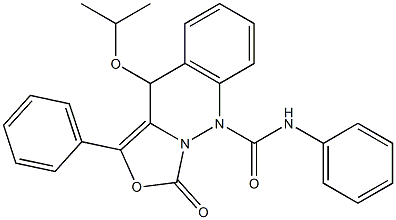 3-Phenyl-4-isopropoxy-9-phenylcarbamoyl-4,9-dihydro-9,9a-diaza-1H-naphtho[2,3-c]furan-1-one Struktur