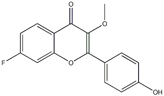 2-(4-Hydroxyphenyl)-7-fluoro-3-methoxy-4H-1-benzopyran-4-one Struktur