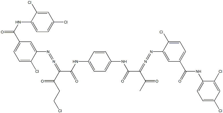 3,3'-[2-(Chloromethyl)-1,4-phenylenebis[iminocarbonyl(acetylmethylene)azo]]bis[N-(2,4-dichlorophenyl)-4-chlorobenzamide] Struktur