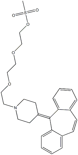 Methanesulfonic acid 2-[2-[2-[4-(5H-dibenzo[a,d]cyclohepten-5-ylidene)piperidino]ethoxy]ethoxy]ethyl ester Struktur