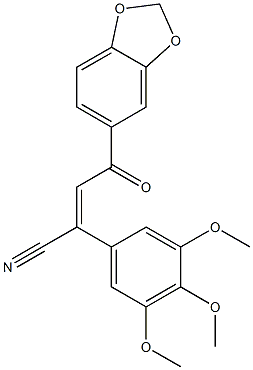 (2E)-4-Oxo-2-(3,4,5-trimethoxyphenyl)-4-(1,3-benzodioxol-5-yl)-2-butenenitrile Struktur