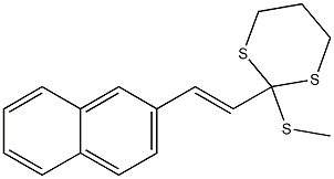 2-[(E)-2-(2-Naphtyl)ethenyl]-2-(methylthio)-1,3-dithiane Struktur