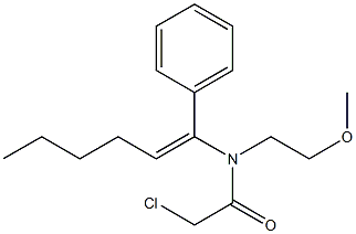 N-(1-Phenyl-1-hexenyl)-N-(2-methoxyethyl)-2-chloroacetamide Struktur