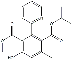 2-(2-Pyridinyl)-4-methyl-6-hydroxybenzene-1,3-dicarboxylic acid 1-methyl 3-isopropyl ester Struktur