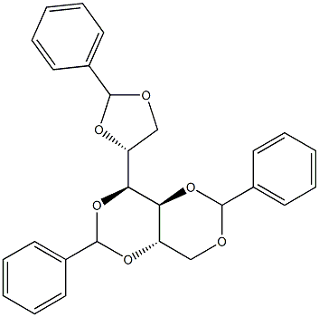 1-O,2-O:3-O,5-O:4-O,6-O-Tribenzylidene-L-glucitol Struktur