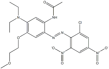 2'-[(2-Chloro-4,6-dinitrophenyl)azo]-5'-diethylamino-4'-(2-methoxyethoxy)acetanilide Struktur