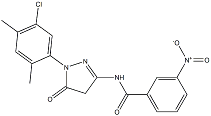 1-(5-Chloro-2,4-dimethylphenyl)-3-(3-nitrobenzoylamino)-5(4H)-pyrazolone Struktur