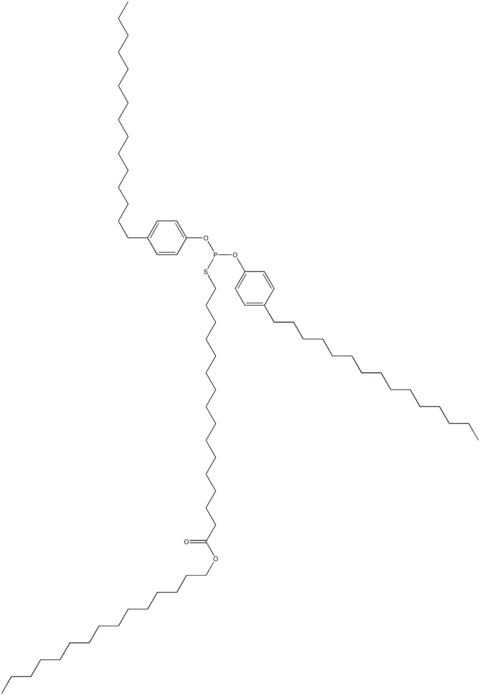Thiophosphorous acid O,O-bis(4-pentadecylphenyl)S-(16-pentadecyloxy-16-oxohexadecyl) ester Struktur