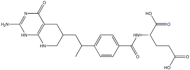 N-[4-[2-[(2-Amino-1,4,5,6,7,8-hexahydro-4-oxopyrido[2,3-d]pyrimidin)-6-yl]-1-methylethyl]benzoyl]-L-glutamic acid Struktur