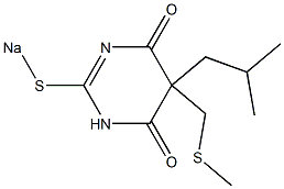 5-Isobutyl-5-(methylthiomethyl)-2-sodiothio-4,6(1H,5H)-pyrimidinedione Struktur