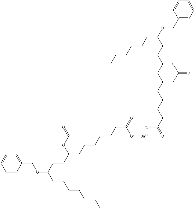 Bis(11-benzyloxy-8-acetyloxystearic acid)barium salt Struktur