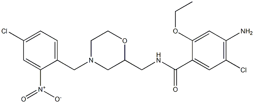 4-Amino-5-chloro-2-ethoxy-N-[[4-(4-chloro-2-nitrobenzyl)-2-morpholinyl]methyl]benzamide Struktur