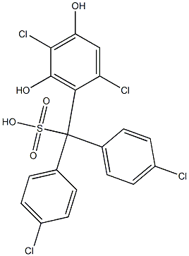 (2,5-Dichloro-4,6-dihydroxyphenyl)bis(4-chlorophenyl)methanesulfonic acid Struktur