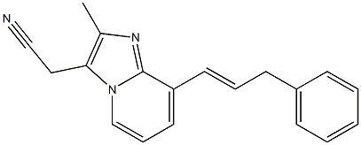 2-Methyl-8-[(E)-3-phenyl-1-propenyl]imidazo[1,2-a]pyridine-3-acetonitrile Struktur