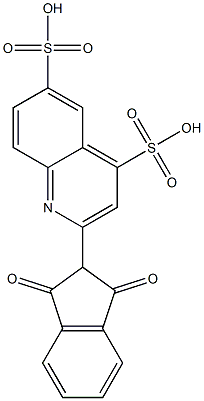 2-(1,3-Dioxoindan-2-yl)quinoline-4,6-disulfonic acid Struktur