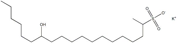 13-Hydroxynonadecane-2-sulfonic acid potassium salt Struktur