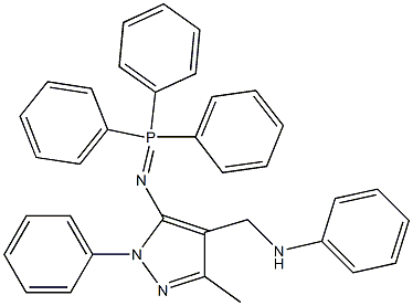 3-Methyl-1-phenyl-4-[(phenylamino)methyl]-5-[(triphenylphosphoranylidene)amino]-1H-pyrazole Struktur